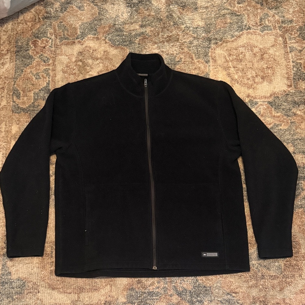 REI Men's Black Full-Zip Fleece Jacket